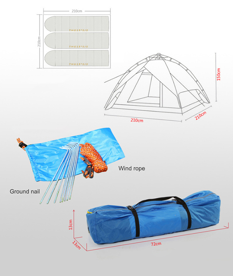 Tenda automatica per aggiornamento esterno 3-4 persone doppio ispessimento della tenda da campeggio antipioggia