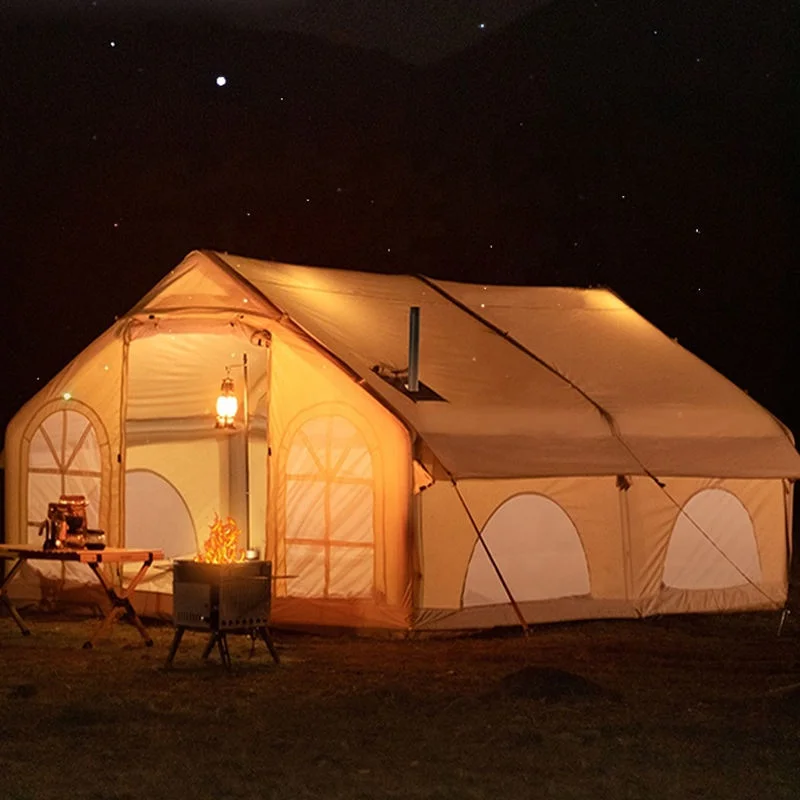 Tenda gonfiabile di alta qualità con logo personalizzato per campeggio all'aperto, tenda da campeggio per famiglie, grande tenda gonfiabile